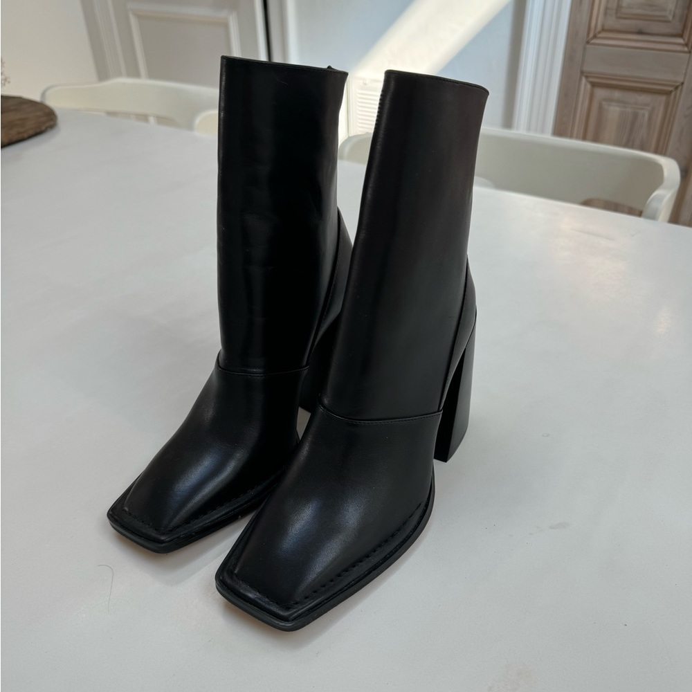 Alias Mae black leather square toe heeled boots - Picture 2 of 5